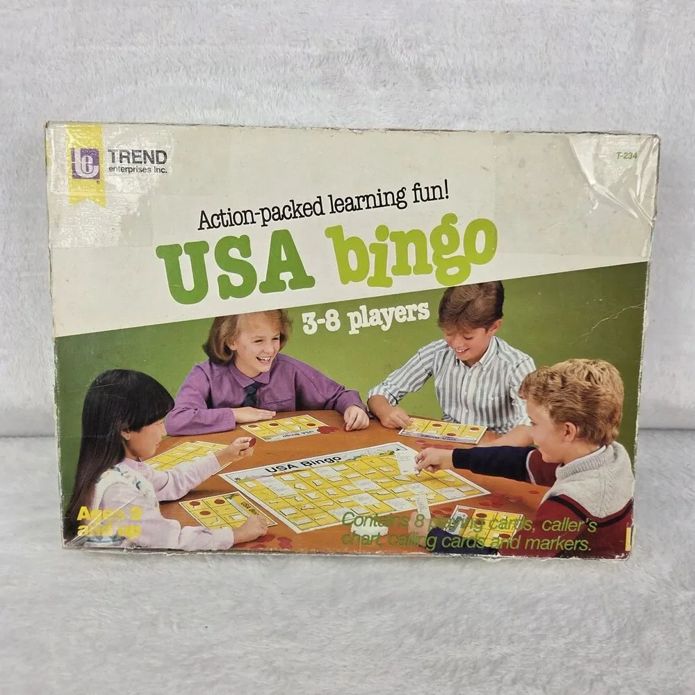 1985‎ USA Bingo Educational Board Game Trend Enterprises Vintage Complete